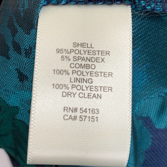 Eliza J Dress Womens Sz 4 Small Navy Blue Green Floral Fall Wedding Event Modest - Picture 9 of 10